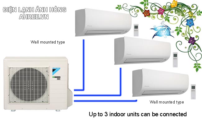 Cụm máy lạnh Multi Daikin 4HP - 4MKM80RVMV + CTKM25RVMV (2 cái) + CTKM35RVMV (1 cái) DL Treo tường